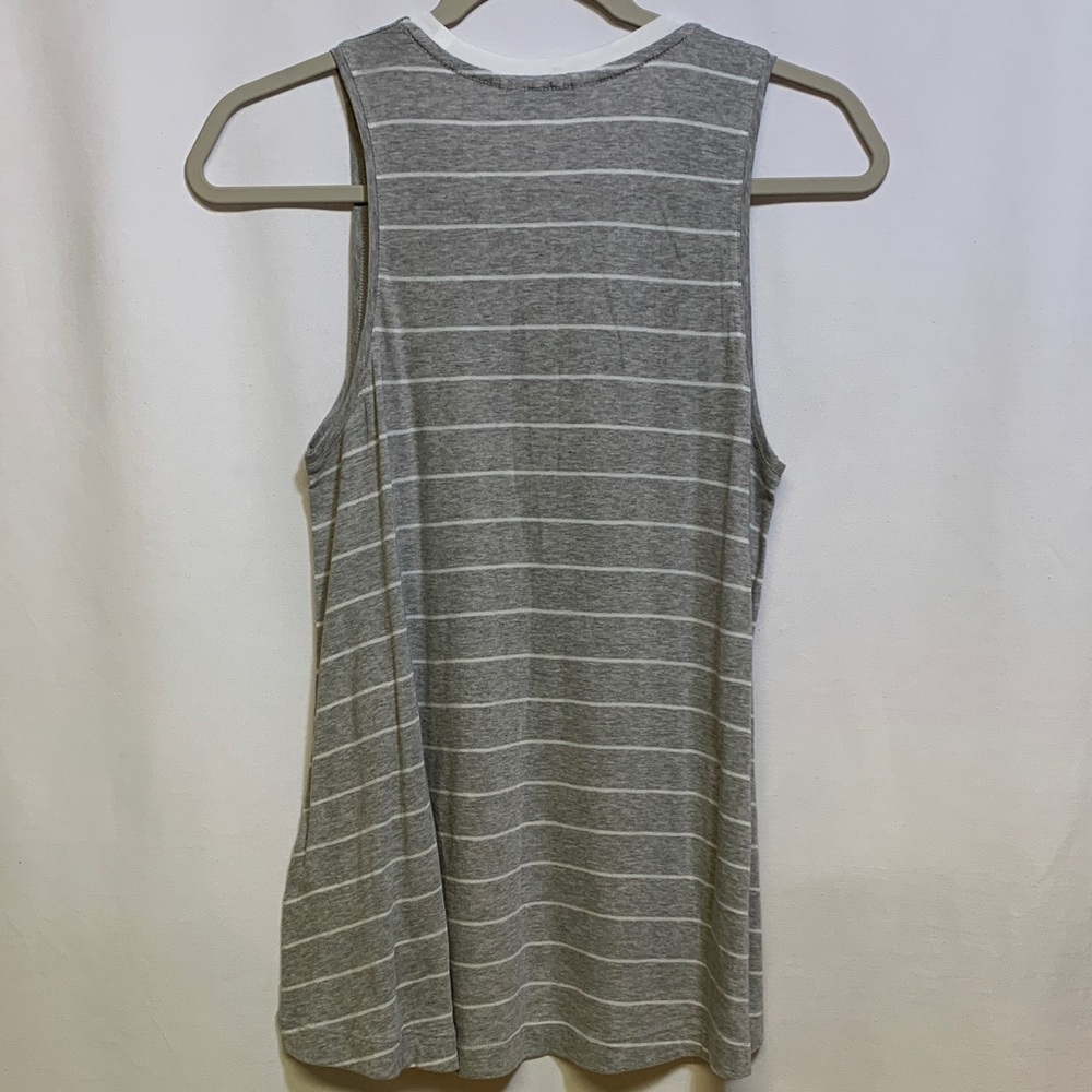 Club Monaco Gray and White Striped Tank Top - Picture 4 of 5